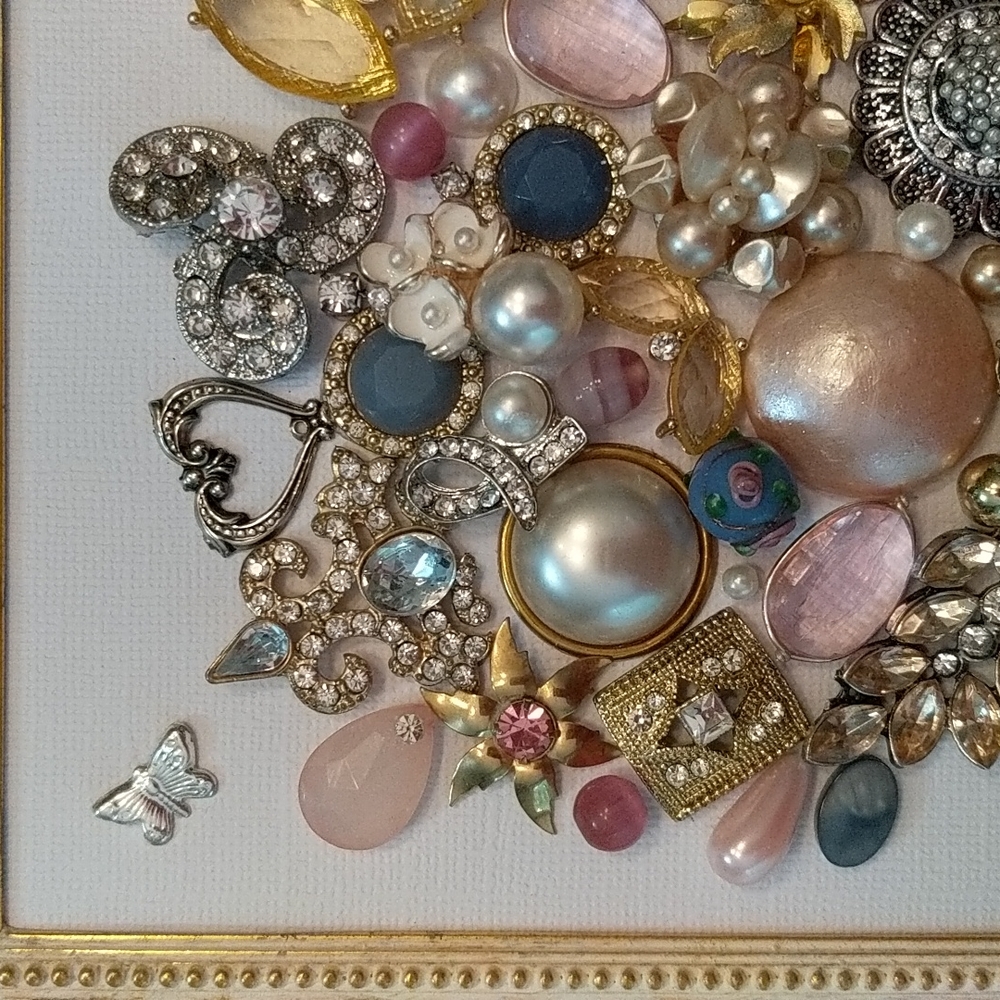 Mosaic floral or skull framed jewelry art upcycled jewelry Host Pick 6.10! - Picture 2 of 12